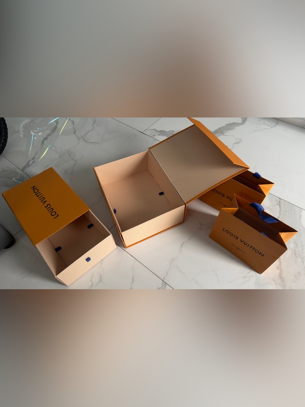 Louis Vuitton Beige and Orange Luxury Storage Set
